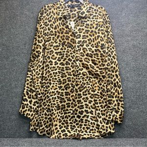 Zara Leopard Print Women’s Blouse Size Medium